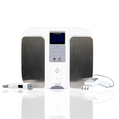 OlyLife Tera-P90+ PEMF therapy machine for grounding and wellness with advanced health technology.